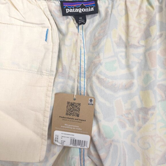 Patagonia Women's Funhoggers Shorts Thriving Planet Lago Blue  XS - Picture 9 of 12